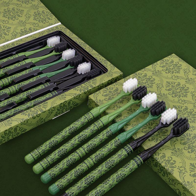 High appearance level Light Luxury gift box 6 home travel fine silk soft bristle toothbrush