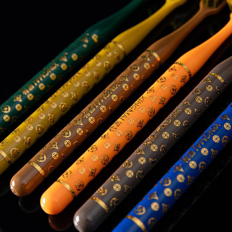 Light luxury 6 gift boxes high-grade super fine soft hair wide head color crystal handle toothbrush