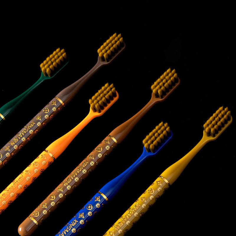 Light luxury 6 gift boxes high-grade super fine soft hair wide head color crystal handle toothbrush