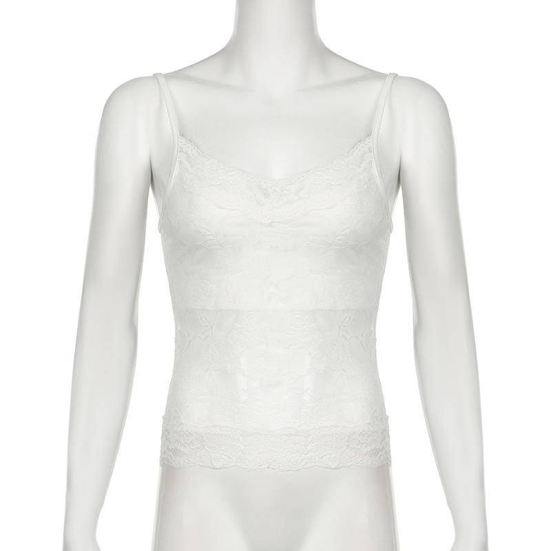 V neck lace backless cami top