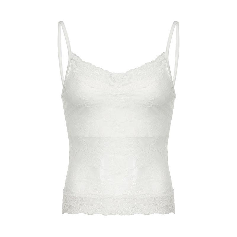 V neck lace backless cami top