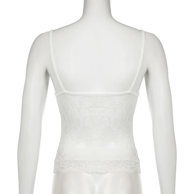 V neck lace backless cami top