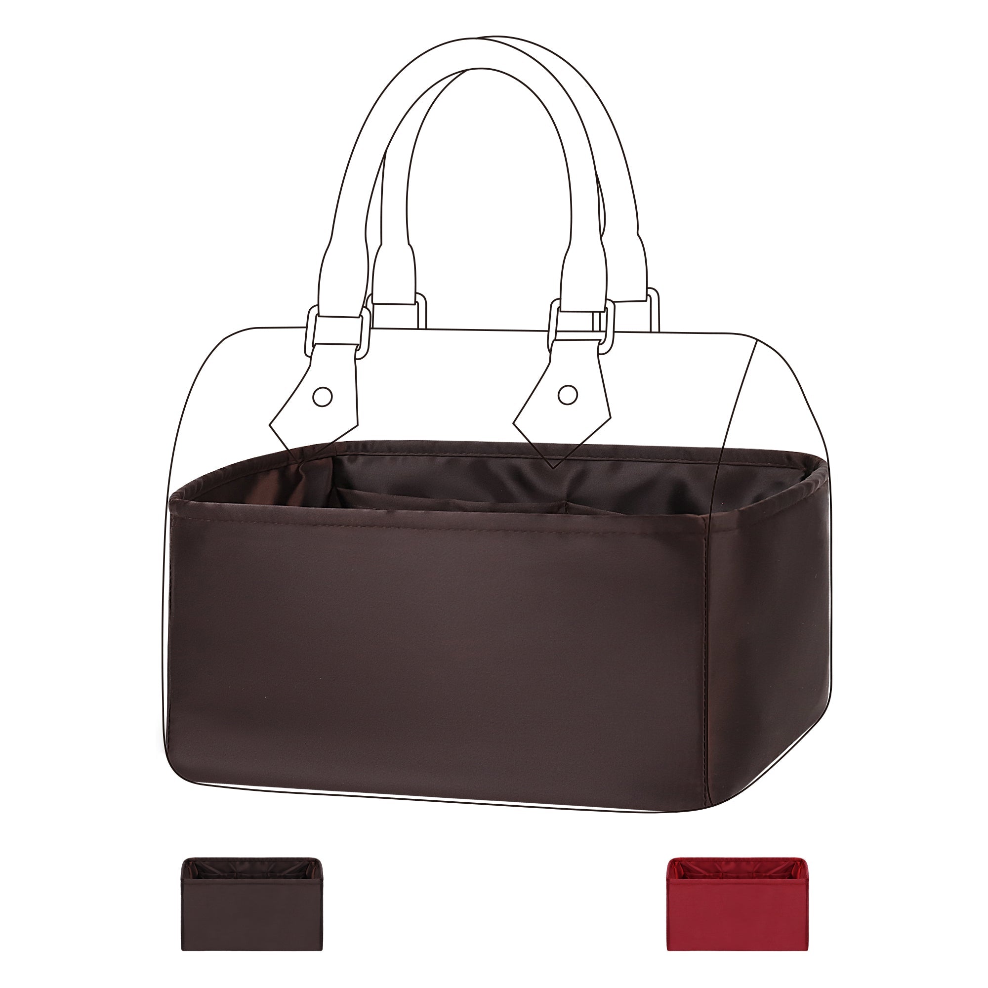 Baginbag Silk Purse Organizer Insert Fits LV Speedy 16/20/25/30/35/45 bags  .Silky Smooth Bag Organizer .Luxury Handbag & Tote Shaper
