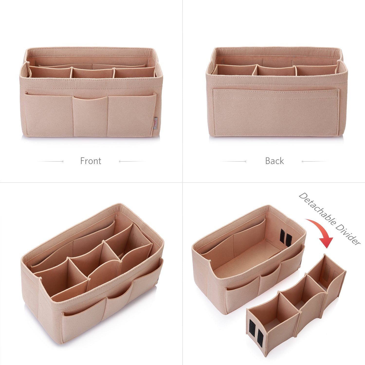 Felt Insert Bag Organizer Perfectly Designed for LV Speedy35, Speedy40, Neverfull MM, and LV Speedy30 - Ideal for Keeping Your Handbag and Purse Organized.