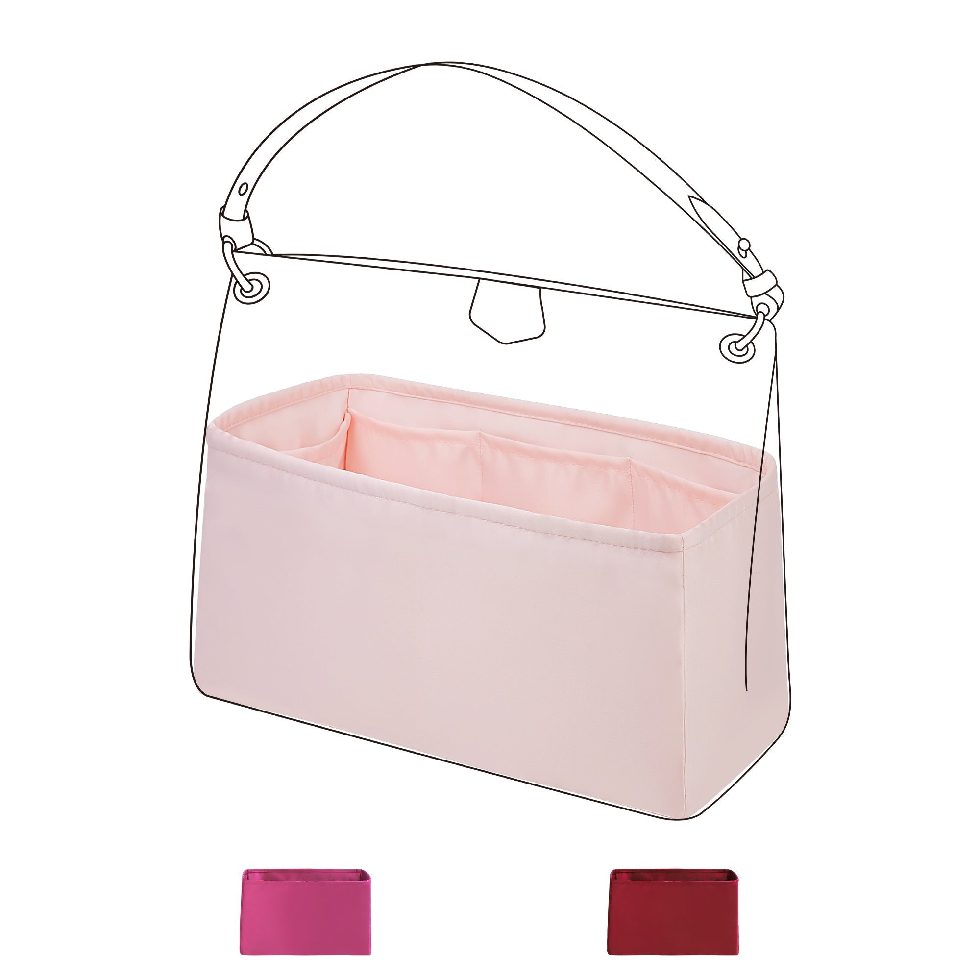 Baginbag | Purse Organizer Insert | Fits LV Graceful PM/MM Bags | Silk Bag Organizer | Luxury Handbag & Tote Shaper | handbag organizer