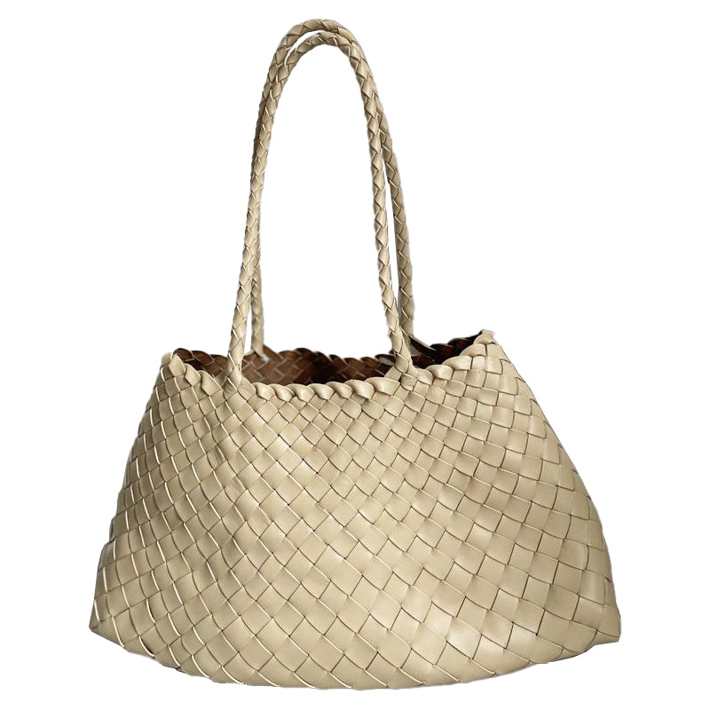 sasa same style Dragon French vegetable basket cowhide woven bag retro literary versatile handbag for women