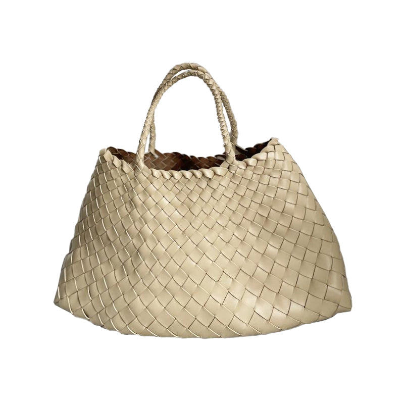 sasa same style Dragon French vegetable basket cowhide woven bag retro literary versatile handbag for women