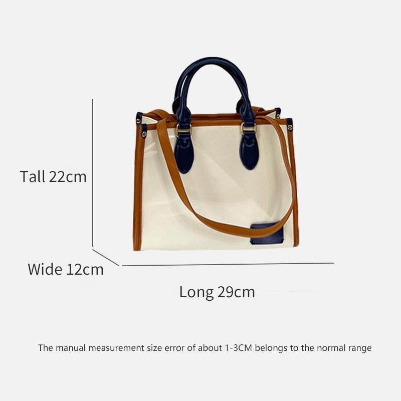 Small commuter large capacity simple shape shoulder canvas Tote bag