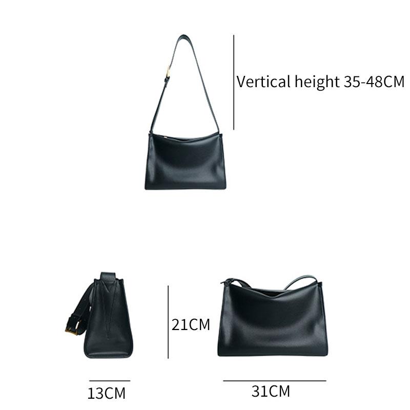 Fashion simple large capacity soft leather crossbody shoulder leather tote bag