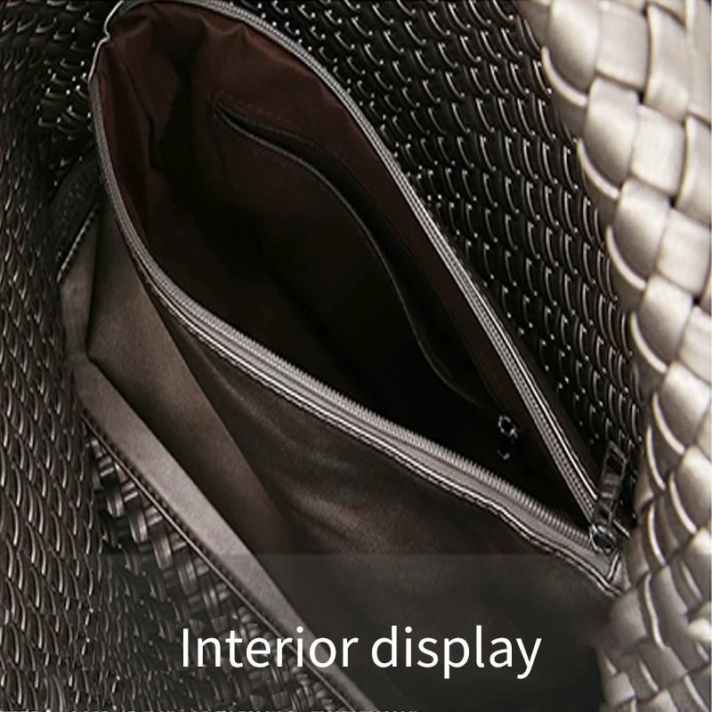High capacity Premium sense hand-woven silver Tote bag