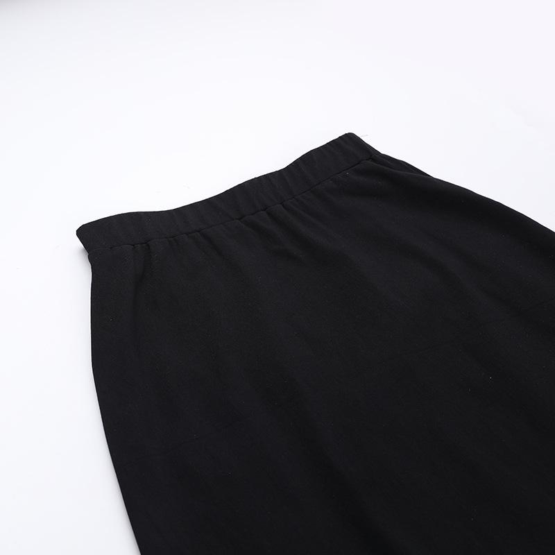 High slit solid metal maxi skirt