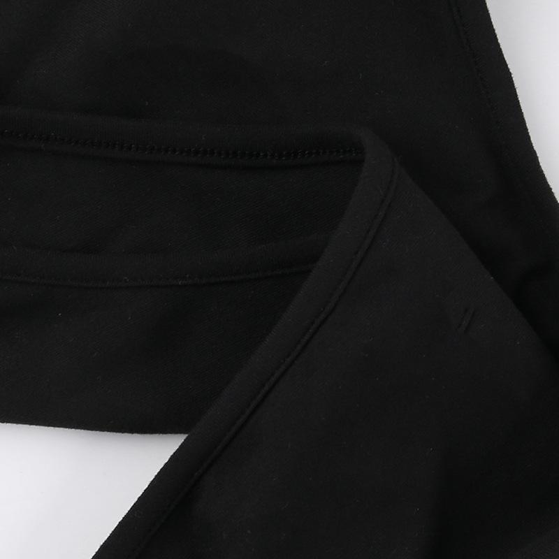 Long sleeve crewneck metal tag PU leather patchwork bodysuit