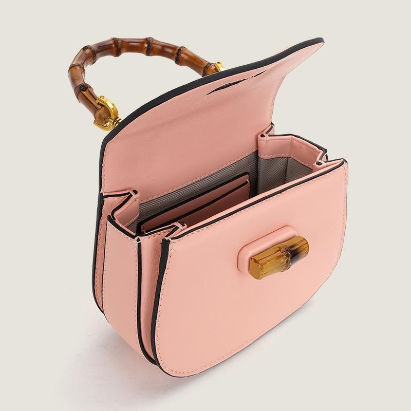 Women's Simple Style  Flap Handbag | Bamboo high quality hand bill shoulder Crossbody saddle bag