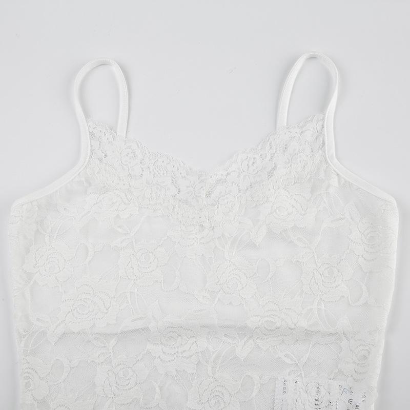 V neck lace backless cami top