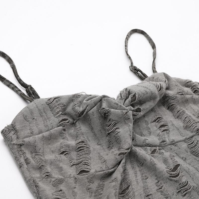 Textured ruffle ruched cami mini dress