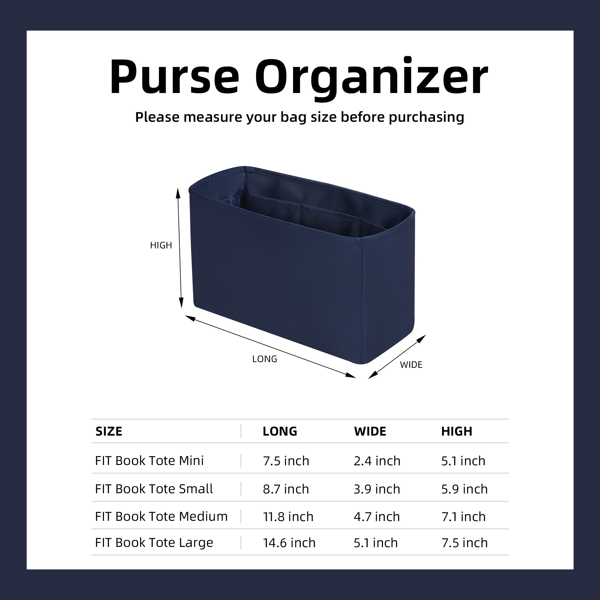 BaginBag® | Handbag Organizer for Dior book tote bags | Dior Purse Insert  | purse insert organizer | organiser inserts for handbags | Dior key pouch | Bag Organizer | Tote Insert bag |  travel bag organizer | organizer purse