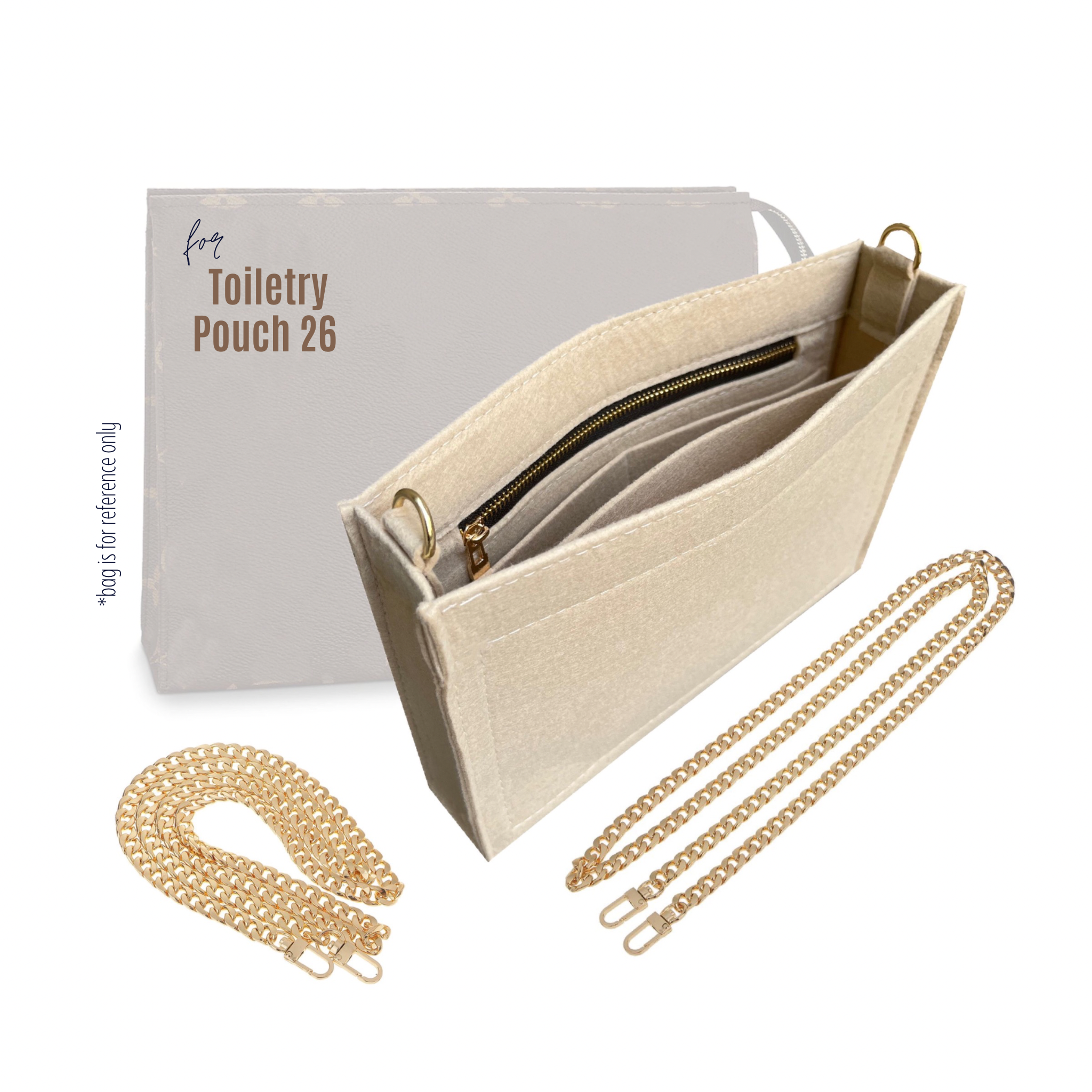 BaginBag | Accessory For Louis Vuitton  Conversion Kit for Toiletry Pouch 26  | Louis Vuitton Strap | lv Toiletry Pouch accessoires | LV Strap | LV Insert Organizer | LV Strap Bag | Luxury Bag Accessory | Bag Protector | LV Shoulder Strap