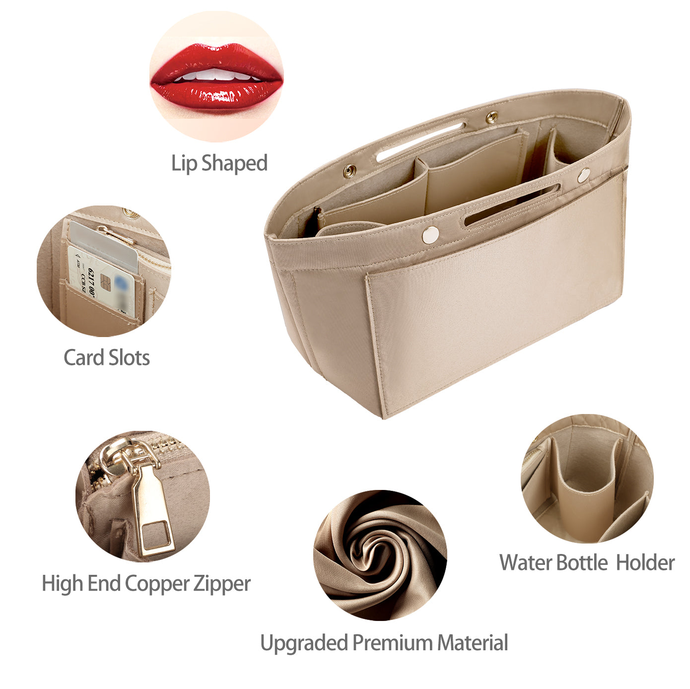 Design Purse Organizer Insert for Handbag & Tote Shaper, Tote Bag Organizer Insert for Speedy Neverfull - Available in 6 Sizes.