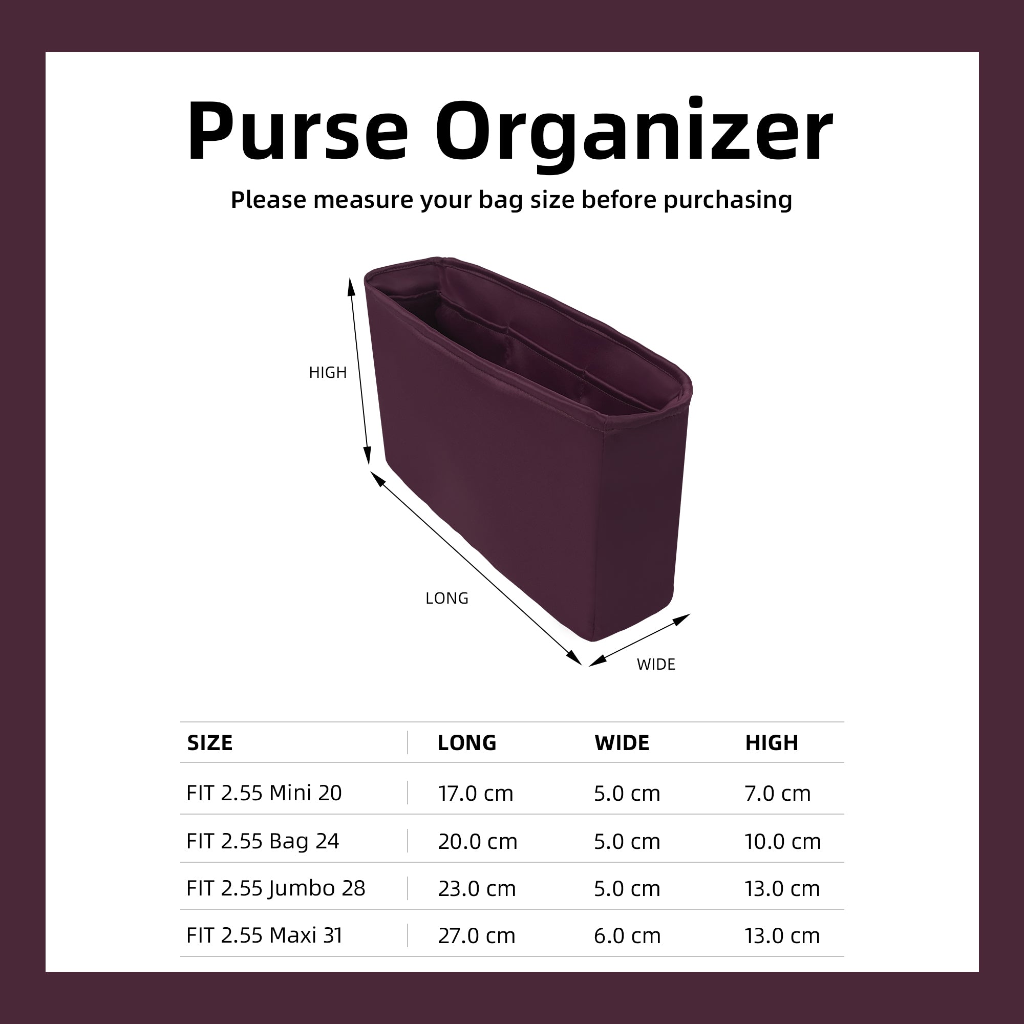 BaginBag® | Handbag Organizer For Chanel 2.55 bag | Chanel Purse Insert  | purse insert organizer |  Chanel Organizer Purse |  Chanel Tote Bag  Organizer | Bag Organizer | Tote Insert  bag |  travel bag organizer | Chanel Purse Organization