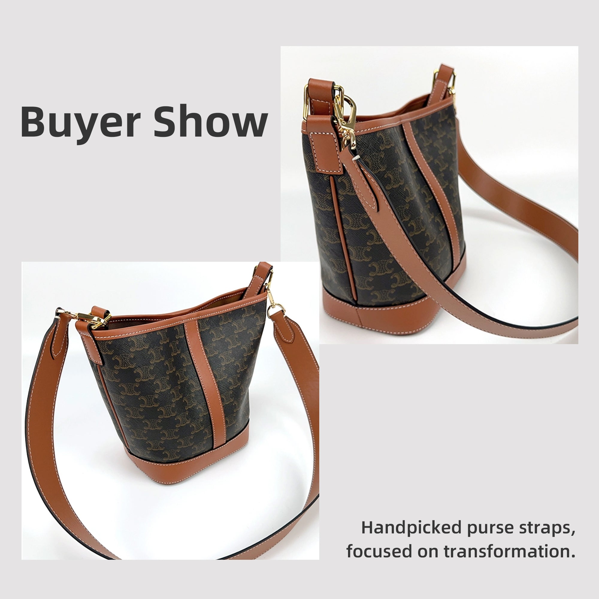 Baginbag Vachetta Leather Crossbody Strap |  Celine Bucket bag | Gift Box, Handmade DIY purse strap
