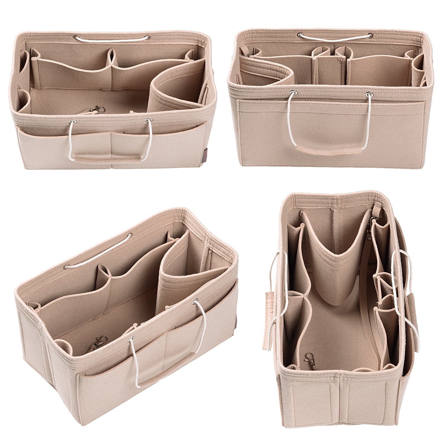 Felt Purse Organizer with Dual Handles and Multiple Pockets for Speedy, Neverfull, and More