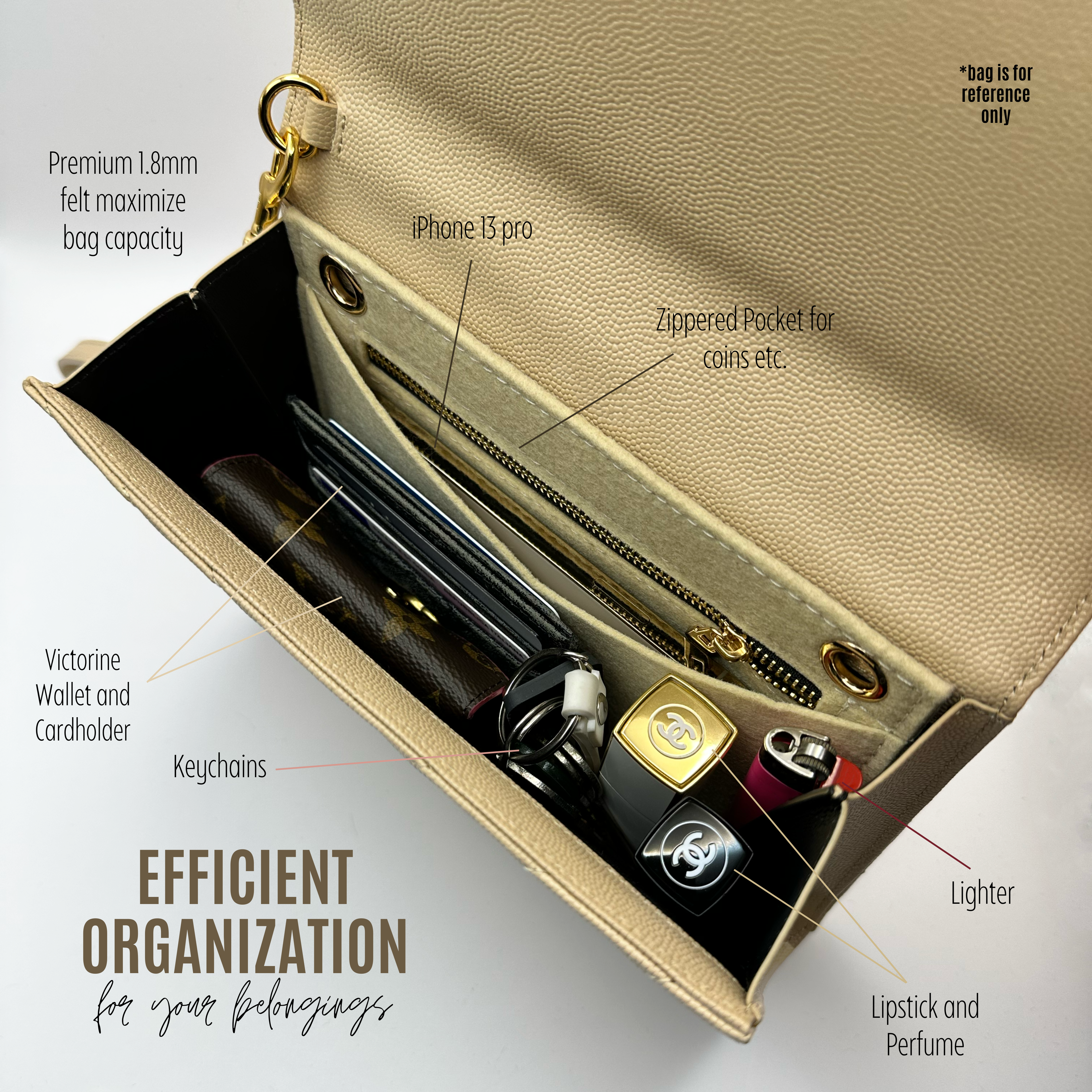 Conversion Kit for Monogram Clutch | Accessory for YSL Swing | clutch ysl | clutch ysl Purse Insert | Yves Saint Laurent Handbag Strap | Bag Insert Organizer | Yves Saint Laurent Swing Strap | Luxury Bag Accessory | Bag Protector”