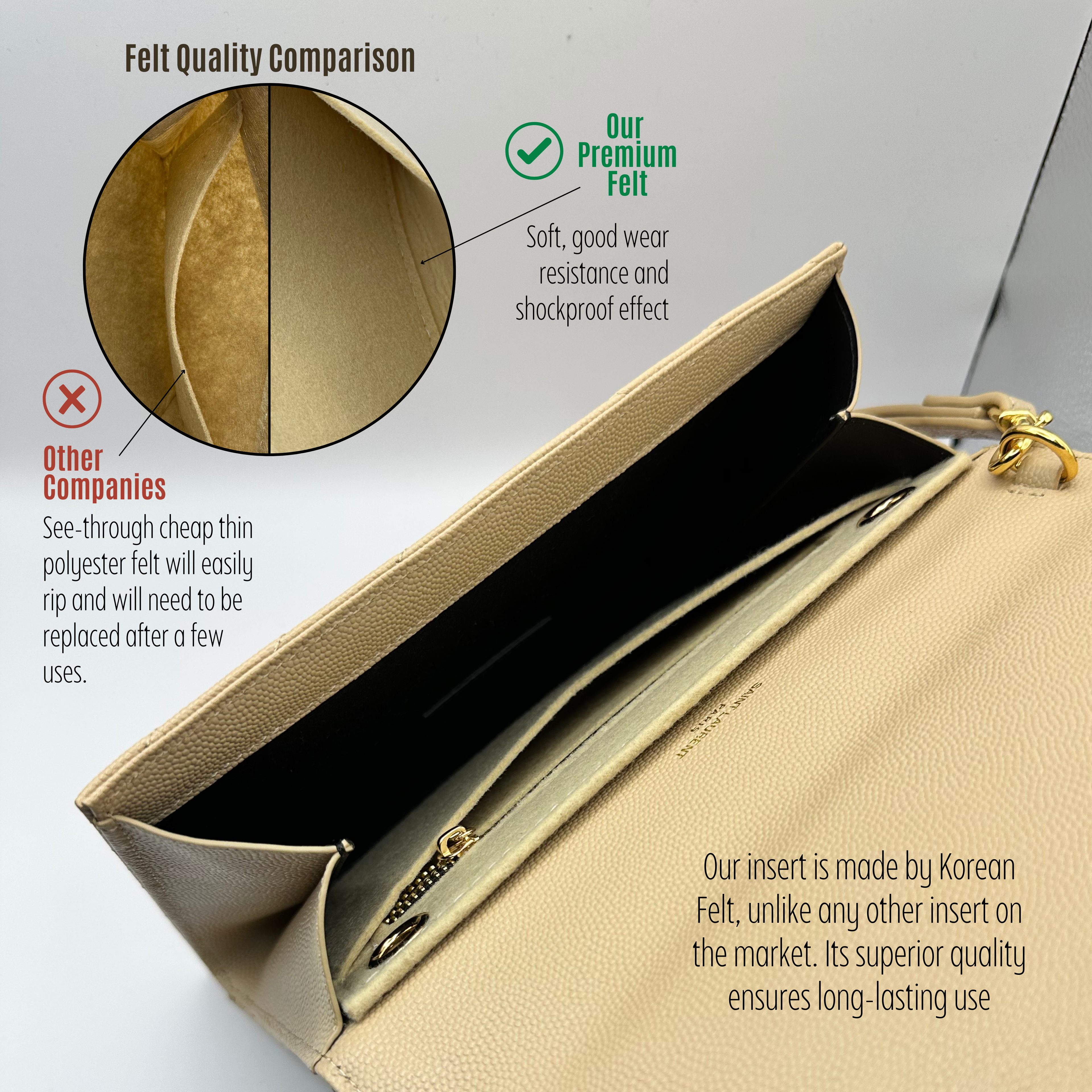 Conversion Kit for Monogram Clutch | Accessory for YSL Swing | clutch ysl | clutch ysl Purse Insert | Yves Saint Laurent Handbag Strap | Bag Insert Organizer | Yves Saint Laurent Swing Strap | Luxury Bag Accessory | Bag Protector”