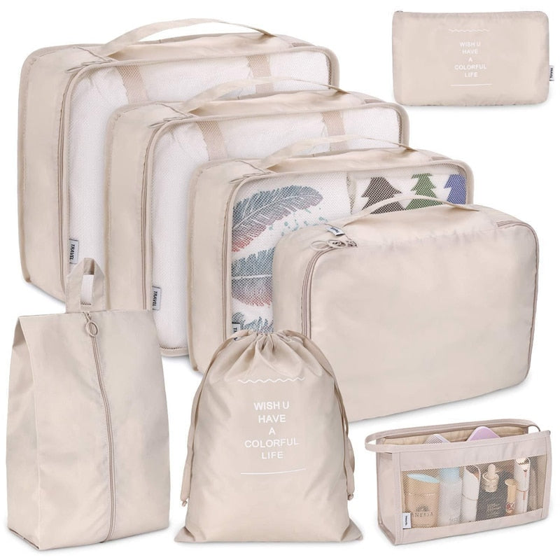 “Effortless Travel: The Premium Twill and Mesh Luggage Organizer Set for Streamlined Packing and Optimal Organization”