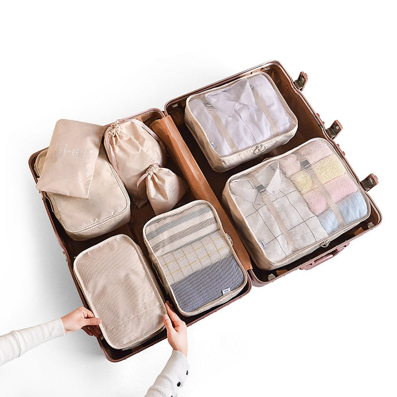 “Effortless Travel: The Premium Twill and Mesh Luggage Organizer Set for Streamlined Packing and Optimal Organization”