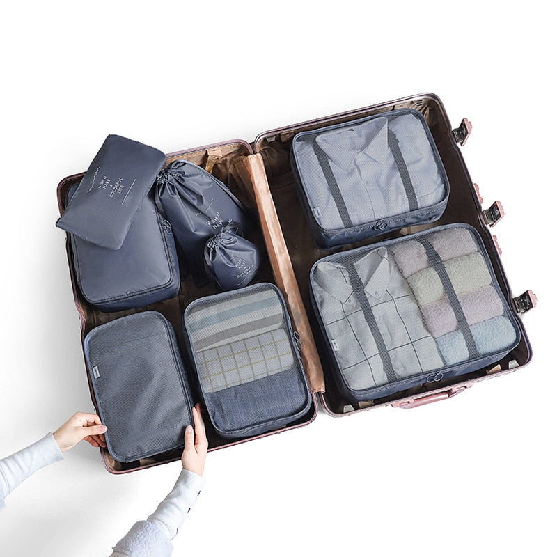 “Effortless Travel: The Premium Twill and Mesh Luggage Organizer Set for Streamlined Packing and Optimal Organization”