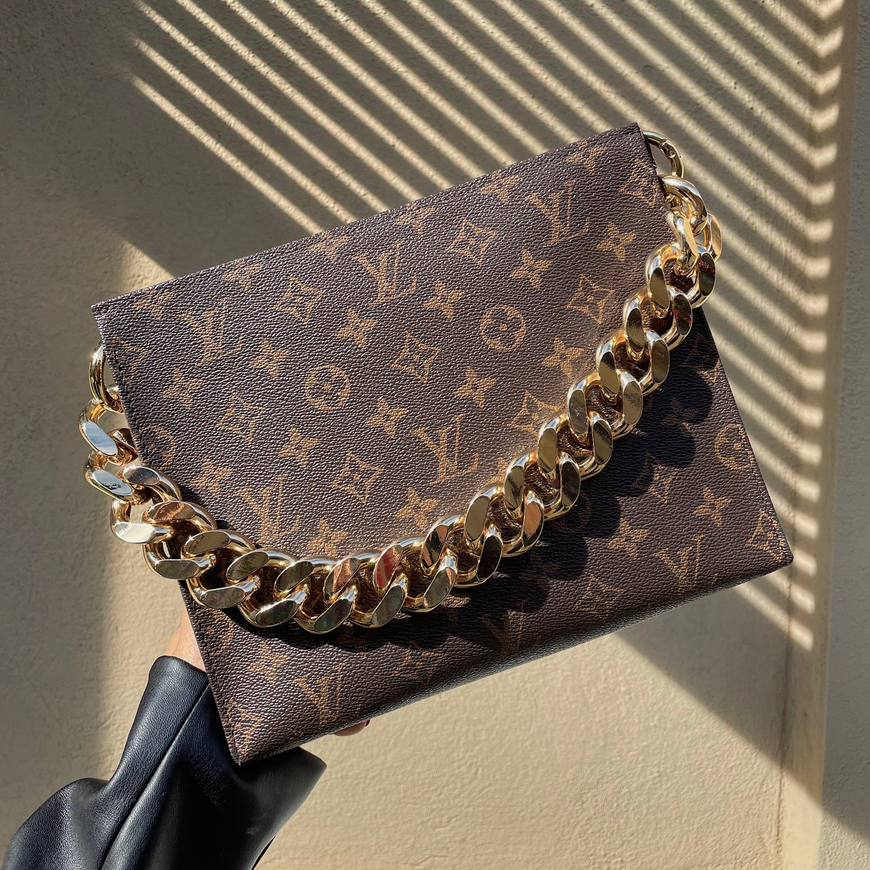 BaginBag | Accessory For Louis Vuitton Squared Chain -  Flattered Chain - 45cm | Louis Vuitton Strap | Designer Purse Insert | Handbag Strap | Bag Insert Organizer | LV Strap Bag | Luxury Bag Accessory | Bag Protector | LV Shoulder Strap