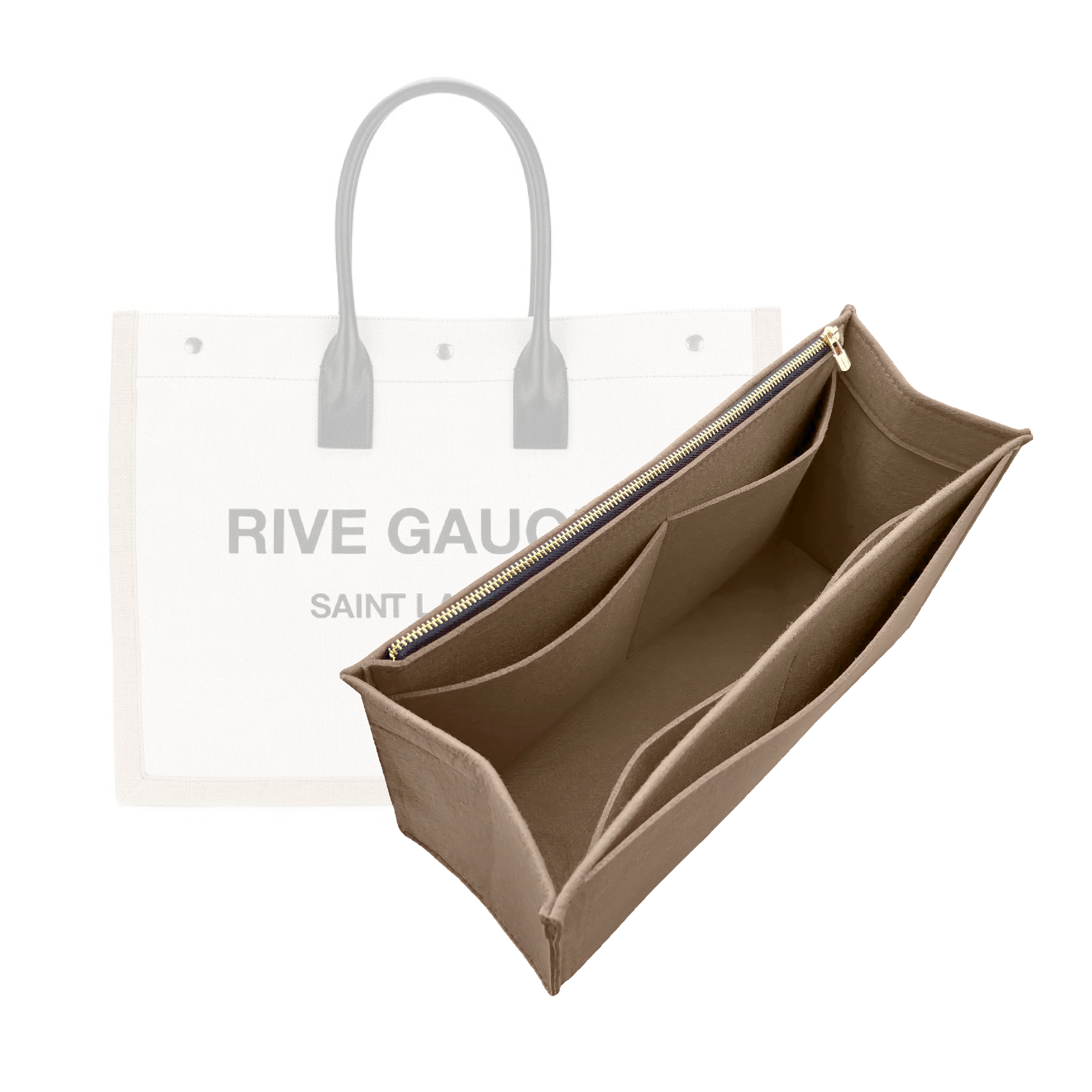 BaginBag | Handbag Organizer For YSL Large Rive Gauche N/S Shopping Bag | Designer Purse Insert  | Bag Liner | Bag Insert Organizer | YSL Organizer | Bag Organizer | Luxury bag |  Bag protector | YSL Insert | Yves Saint Laurent bag