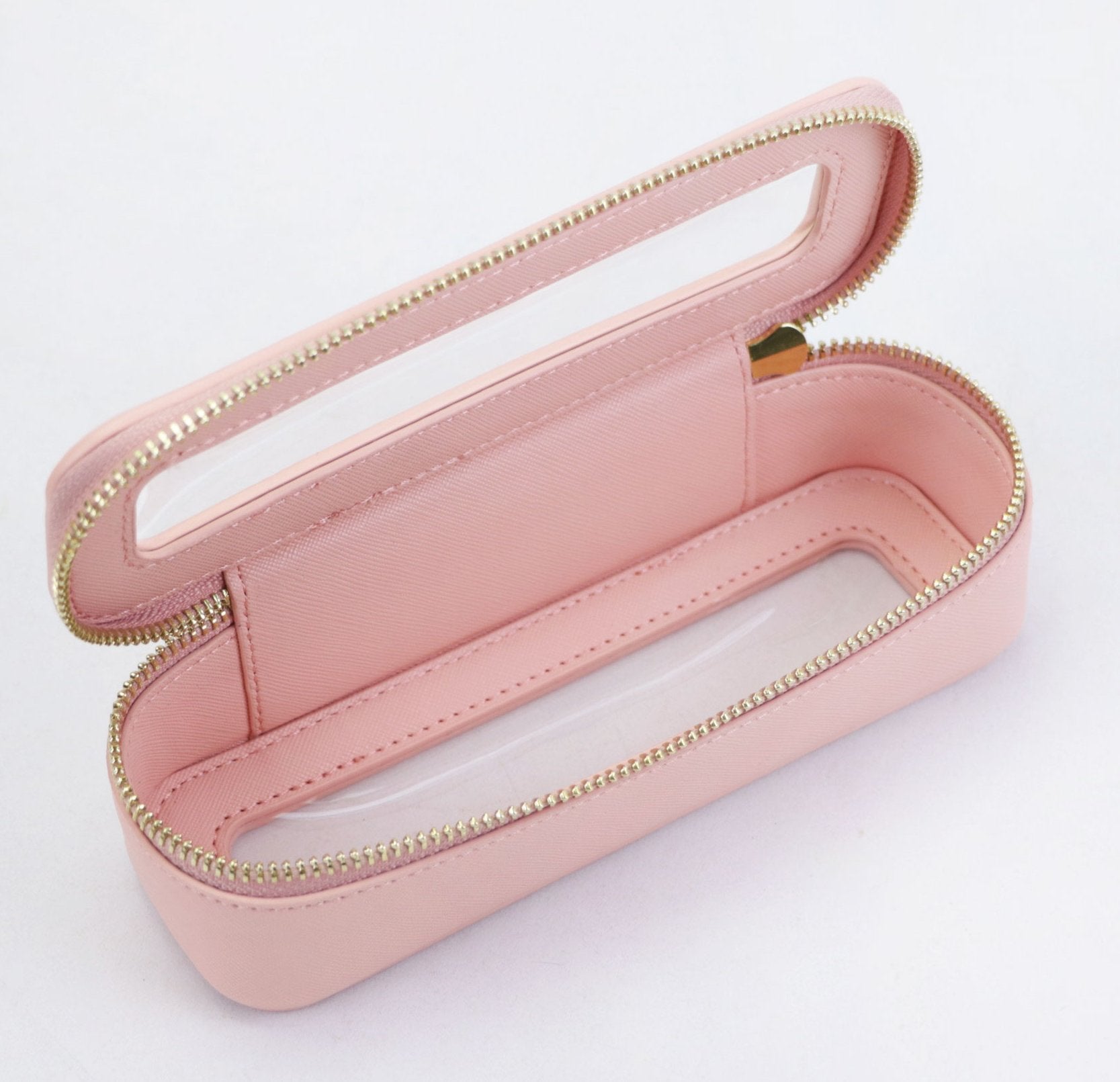 Keep Your Beauty Essentials Safe: Explore Our Makeup Bag with Resilient Zipper! This PU Leather Beauty Organizer is Water-Resistant, Easy to Clean, and Features Transparent PVC Windows for Quick Access. Protect Your Makeup Brushes and Products
