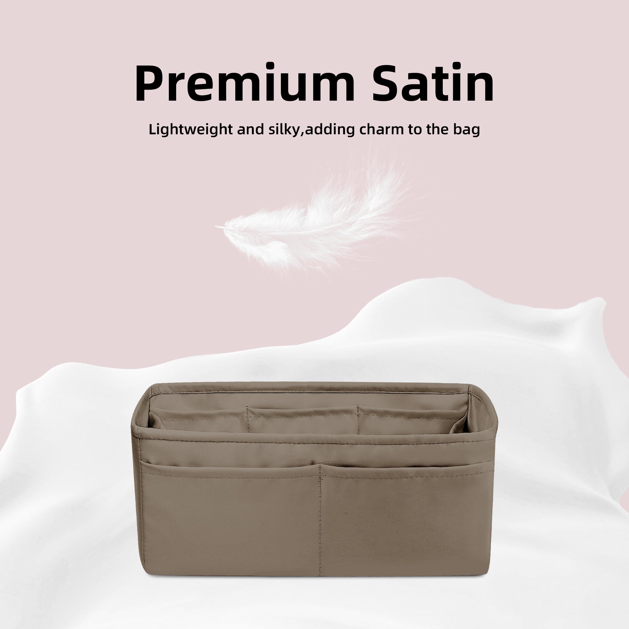 Baginbag | Purse Organizer Silky Smooth | Silk  | Lux Handbag Tote in Bag Shapers | Fits Birkin Hermes 25/30/35/40 Bags | tote bag organizer | organizer bag