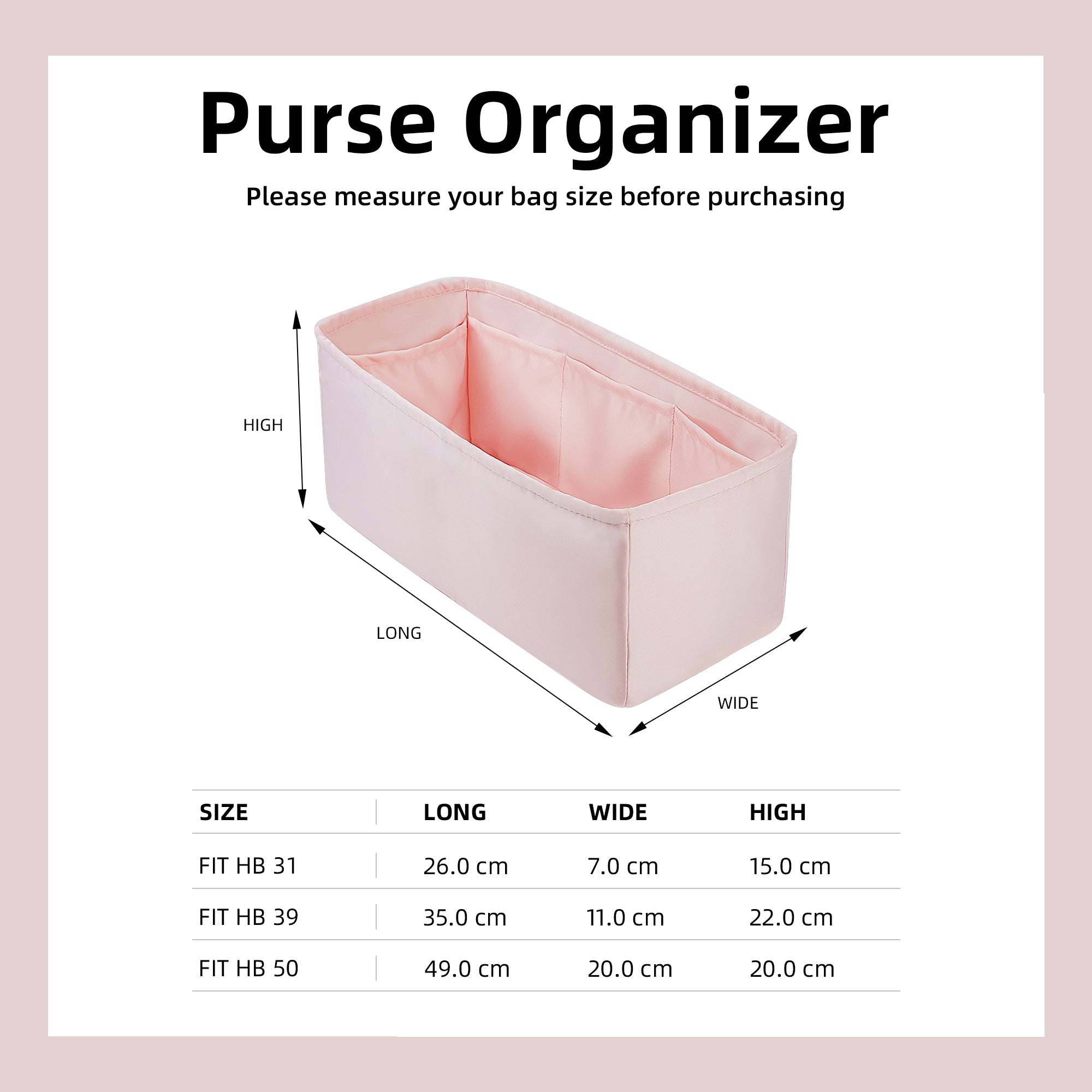 BaginBag® | Handbag Organizer For Herbag 31/39/50 Bags | Purse Insert  | purse insert organizer |  Hermes Organizer Purse | Tote Bag  Organizer | Bag Organizer | Tote Insert bag |  travel bag organizer | Purse Organizatio