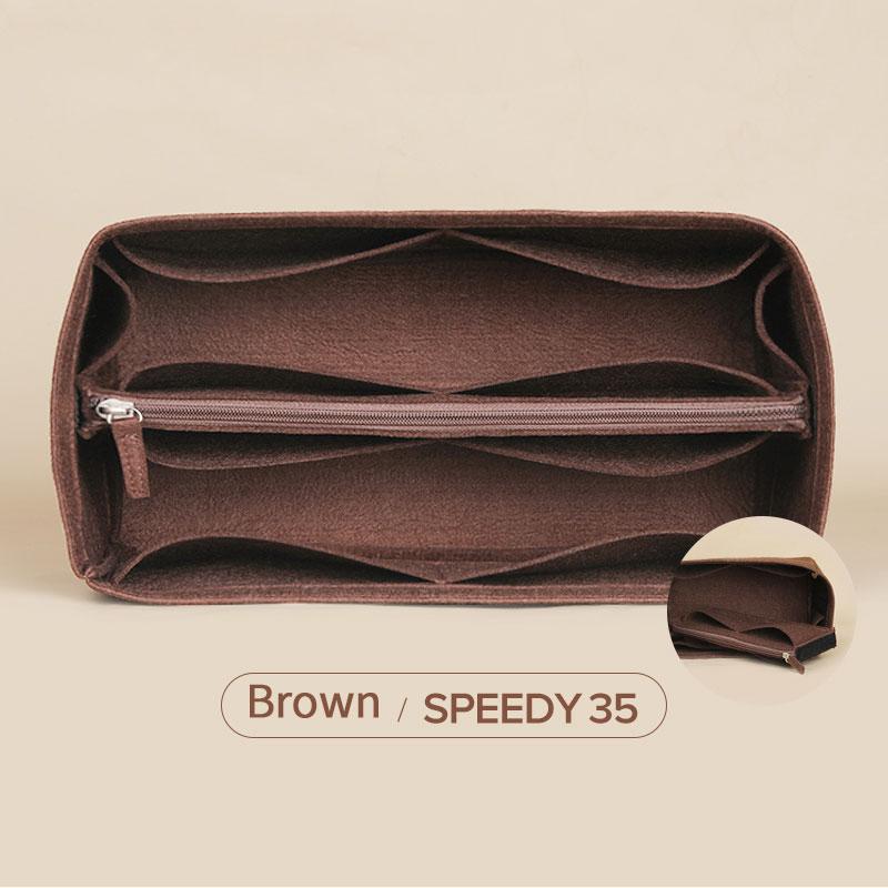For "Lv Spee**" Bag Insert Organizer | Designer Bag Organizer with Multiple Pockets and Zip Middle Pouch | Bag Shaper | Bag Liner