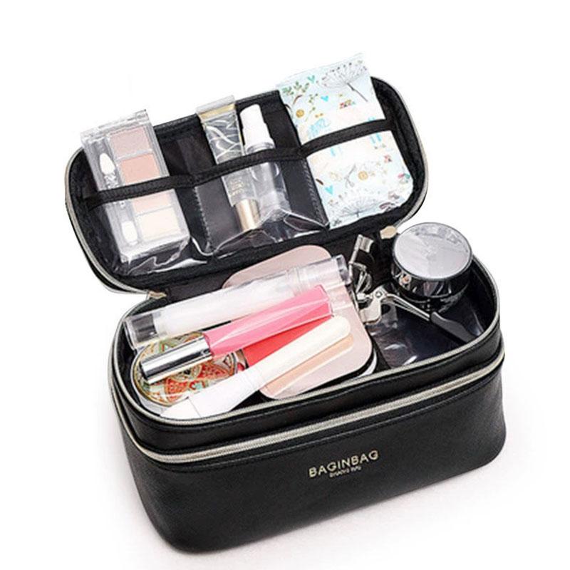 Makeup Organizer with Handle | Cosmetics Storage Box | Skin Care Storage Bag | Mono-layer Beauty Makeup Organizer | Toiletry Bag