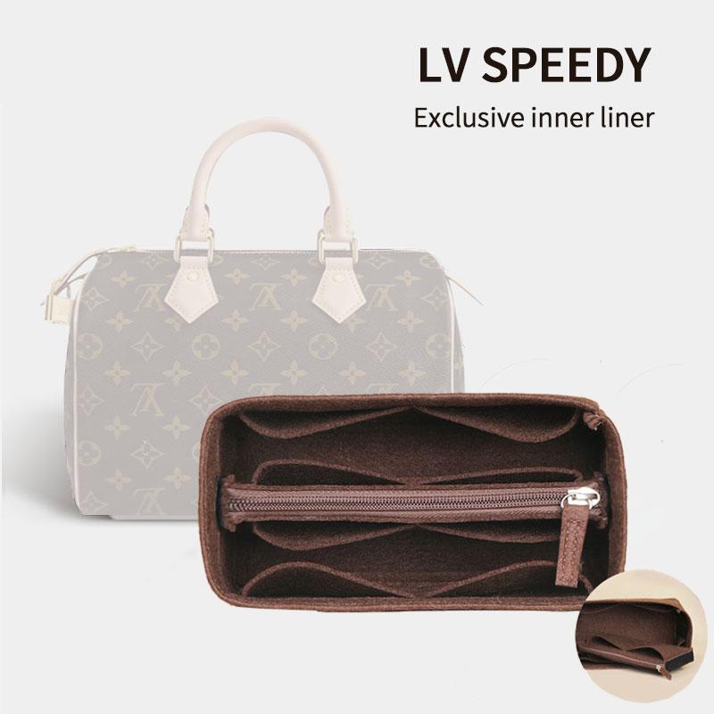 For "Lv Spee**" Bag Insert Organizer | Designer Bag Organizer with Multiple Pockets and Zip Middle Pouch | Bag Shaper | Bag Liner