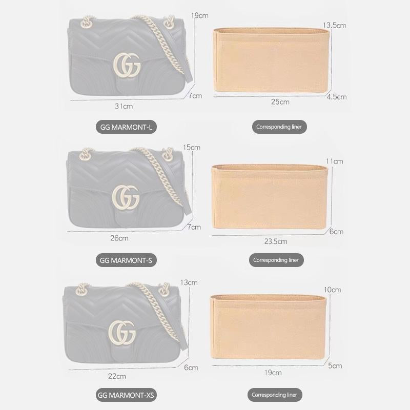 Handbag Organizer For Gucci Marmont BAG | Designer Purse Insert  | Bag Liner | Bag Insert Organizer | Gucci Organizer | Bag Organizer | Luxury bag |  Bag protector | GG Marmont