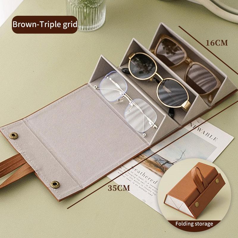 Portable Multi-Cell Folding Anti-Pressure Large-Capacity Glasses Storage Case