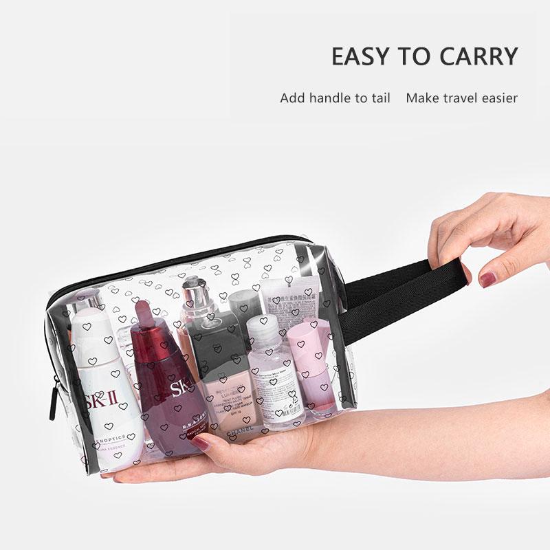Waterproof portable large capacity travel transparent cosmetics women's toiletry bag